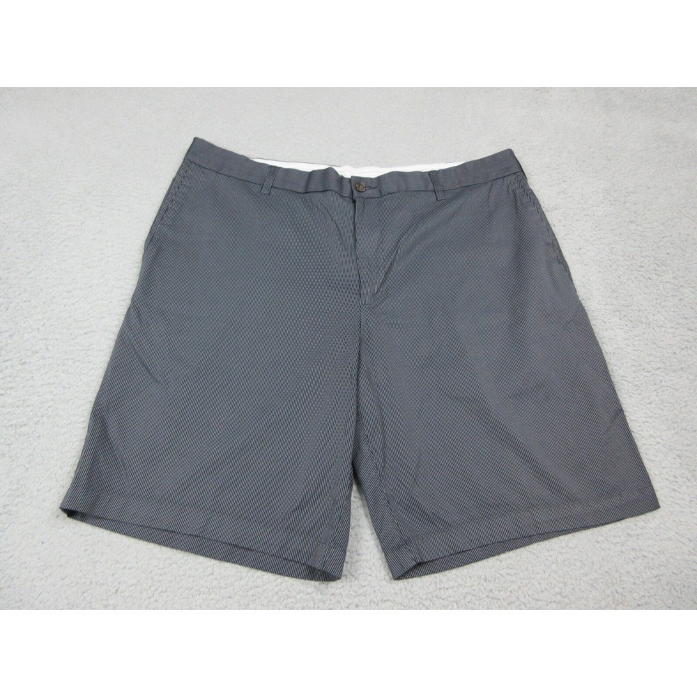 Greg Norman Chino Shorts Mens 40 Gray Nylon Cotton Spandex Striped 10" Inseam